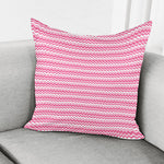 Pink And White Zigzag Pattern Print Pillow Cover