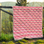 Pink And White Zigzag Pattern Print Quilt