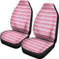 Pink And White Zigzag Pattern Print Universal Fit Car Seat Covers
