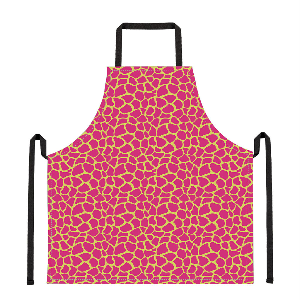 Pink And Yellow Giraffe Pattern Print Apron