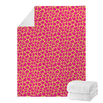 Pink And Yellow Giraffe Pattern Print Blanket
