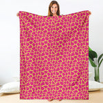 Pink And Yellow Giraffe Pattern Print Blanket