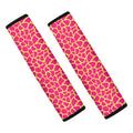 Pink And Yellow Giraffe Pattern Print Car Seat Belt Covers