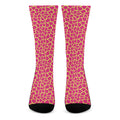 Pink And Yellow Giraffe Pattern Print Crew Socks