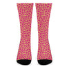 Pink And Yellow Giraffe Pattern Print Crew Socks