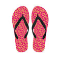 Pink And Yellow Giraffe Pattern Print Flip Flops