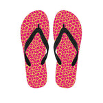 Pink And Yellow Giraffe Pattern Print Flip Flops