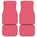 Pink And Yellow Giraffe Pattern Print Front and Back Car Floor Mats