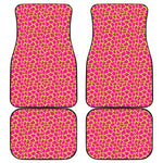 Pink And Yellow Giraffe Pattern Print Front and Back Car Floor Mats