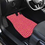 Pink And Yellow Giraffe Pattern Print Front and Back Car Floor Mats