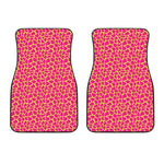 Pink And Yellow Giraffe Pattern Print Front Car Floor Mats