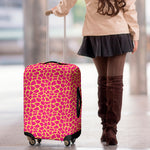 Pink And Yellow Giraffe Pattern Print Luggage Cover