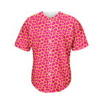 Pink And Yellow Giraffe Pattern Print Men's Baseball Jersey