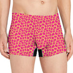 Pink And Yellow Giraffe Pattern Print Men's Boxer Briefs