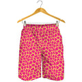 Pink And Yellow Giraffe Pattern Print Men's Shorts