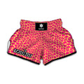 Pink And Yellow Giraffe Pattern Print Muay Thai Boxing Shorts