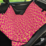 Pink And Yellow Giraffe Pattern Print Pet Car Back Seat Cover