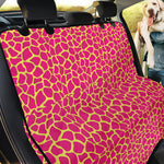 Pink And Yellow Giraffe Pattern Print Pet Car Back Seat Cover