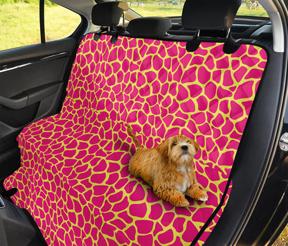 Pink And Yellow Giraffe Pattern Print Pet Car Back Seat Cover