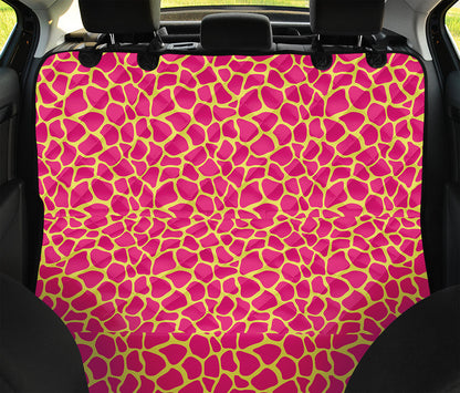 Pink And Yellow Giraffe Pattern Print Pet Car Back Seat Cover
