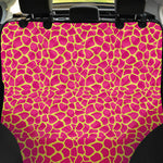 Pink And Yellow Giraffe Pattern Print Pet Car Back Seat Cover