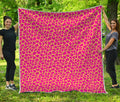 Pink And Yellow Giraffe Pattern Print Quilt