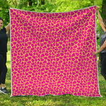 Pink And Yellow Giraffe Pattern Print Quilt