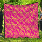 Pink And Yellow Giraffe Pattern Print Quilt