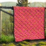 Pink And Yellow Giraffe Pattern Print Quilt