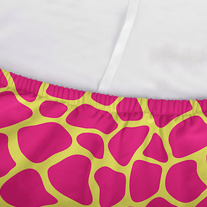 Pink And Yellow Giraffe Pattern Print Sofa Cover