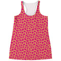 Pink And Yellow Giraffe Pattern Print Women's Racerback Tank Top