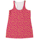 Pink And Yellow Giraffe Pattern Print Women's Racerback Tank Top