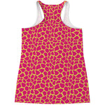 Pink And Yellow Giraffe Pattern Print Women's Racerback Tank Top