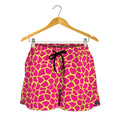 Pink And Yellow Giraffe Pattern Print Women's Shorts