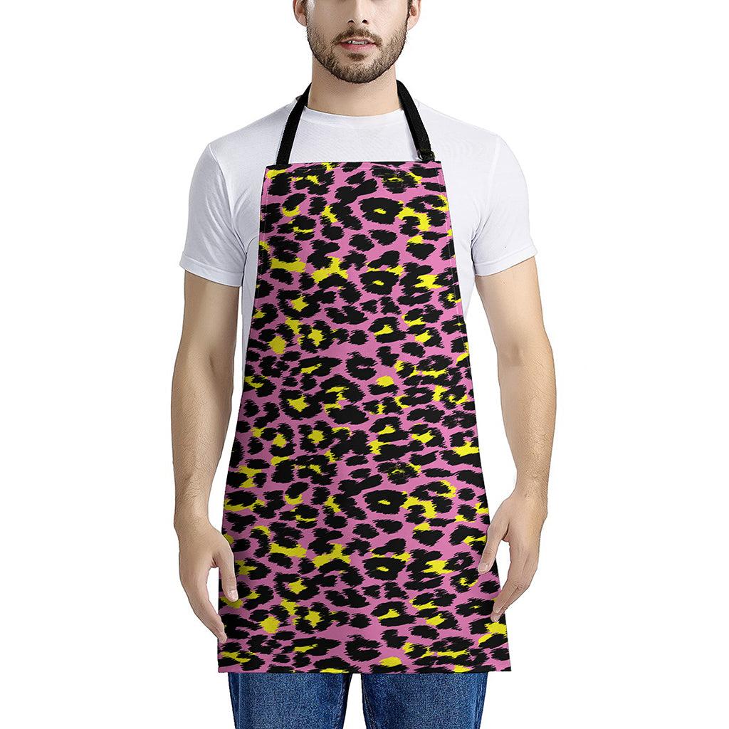 Pink And Yellow Leopard Print Apron