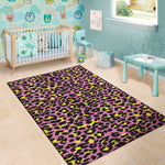 Pink And Yellow Leopard Print Area Rug
