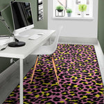 Pink And Yellow Leopard Print Area Rug
