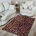 Pink And Yellow Leopard Print Area Rug