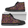 Pink And Yellow Leopard Print Black High Top Shoes
