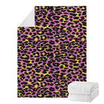 Pink And Yellow Leopard Print Blanket