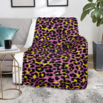 Pink And Yellow Leopard Print Blanket