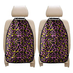 Pink And Yellow Leopard Print Car Seat Organizers