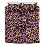 Pink And Yellow Leopard Print Duvet Cover Bedding Set