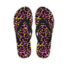 Pink And Yellow Leopard Print Flip Flops