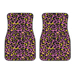 Pink And Yellow Leopard Print Front Car Floor Mats