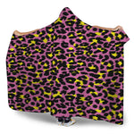 Pink And Yellow Leopard Print Hooded Blanket