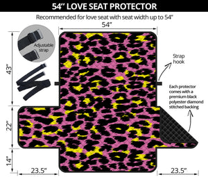 Pink And Yellow Leopard Print Loveseat Protector