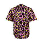 Pink And Yellow Leopard Print Men's Baseball Jersey
