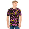 Pink And Yellow Leopard Print Men's T-Shirt