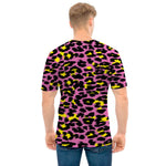 Pink And Yellow Leopard Print Men's T-Shirt